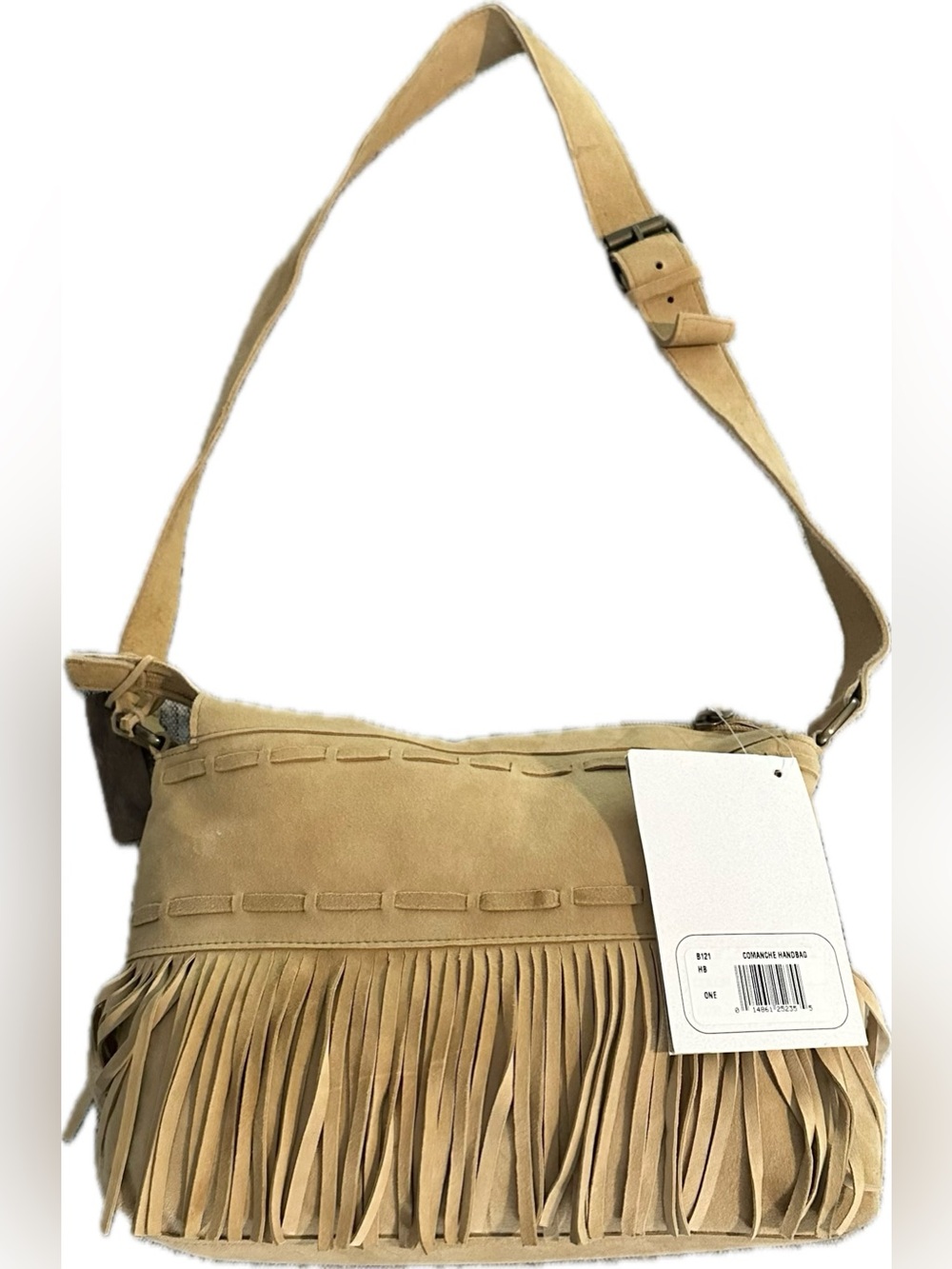 Scully Tan Fringed Suede Shoulder Bag NWT